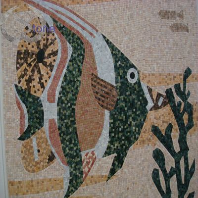 Natural Stone Mosaic - fish pattern